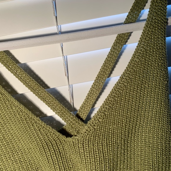 crochet knit crop top green - Picture 2 of 4